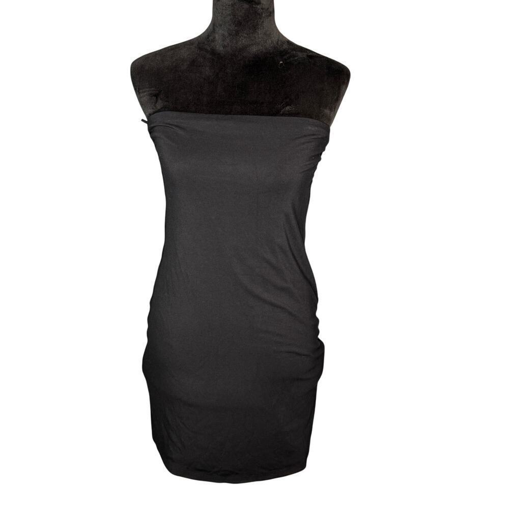 Wilfred Aritzia Women's sz Large Strapless Black Cocktail Dress Mini Body Con